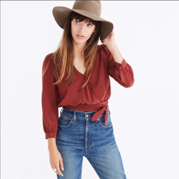 Madewell Tops - Madewell pink silk wrap top